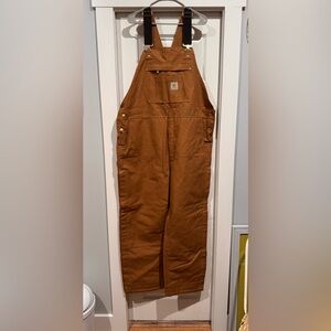 Carhartt Copper Brown Insulated Duck Canvas Bib Overalls